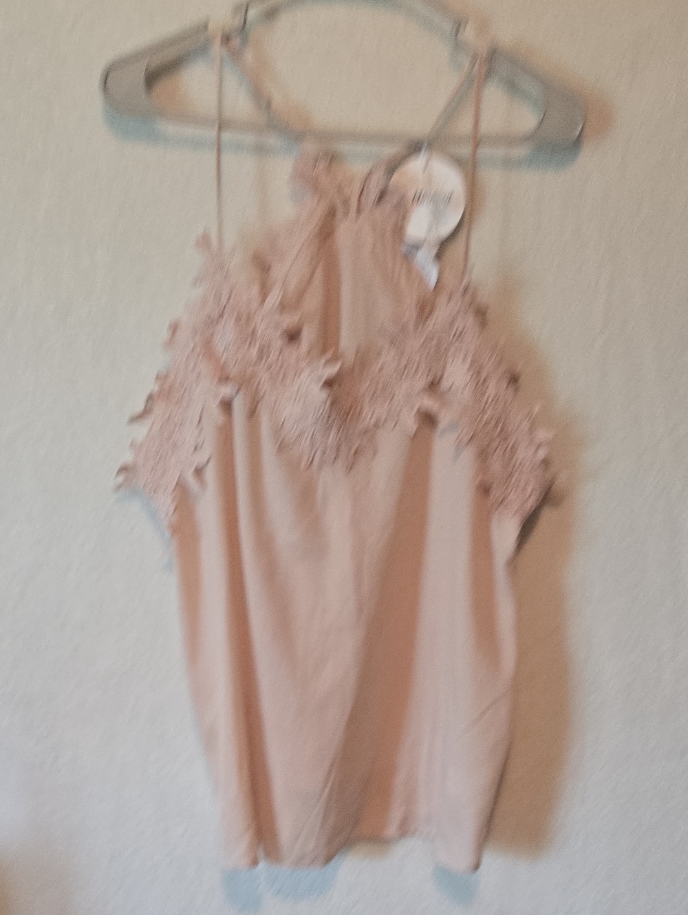 Sleeveless Lace-Trim  Top in Cream Color